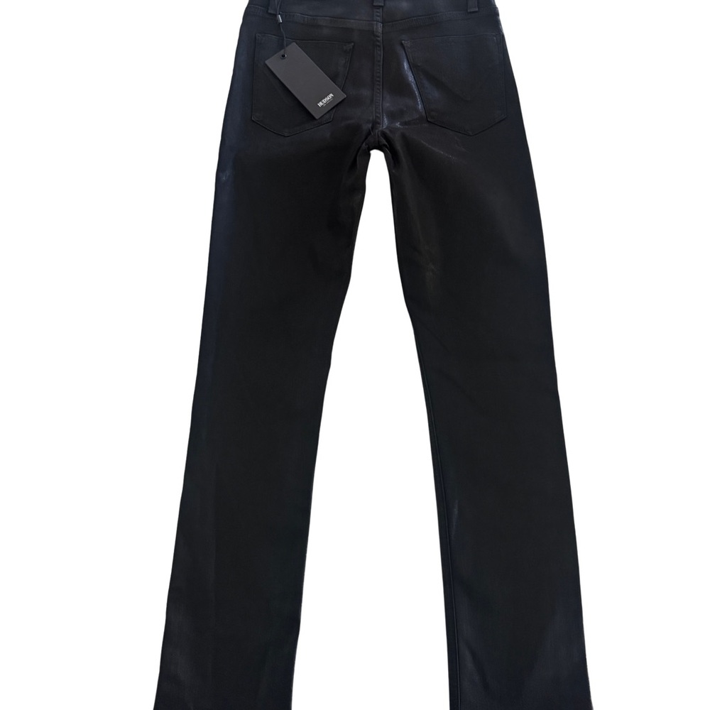 Hudson Barbara High Rise Super Skinny Ankle Jeans 25 Raven Coated Black NWT - Picture 5 of 6